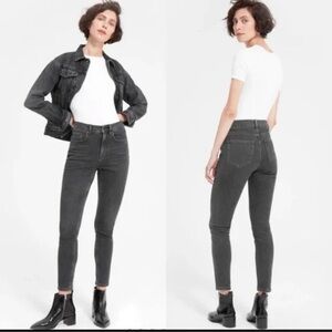 Everlane High Rise Ankle Denim Jeans Women’s SZ 28 in Faded Black Wash